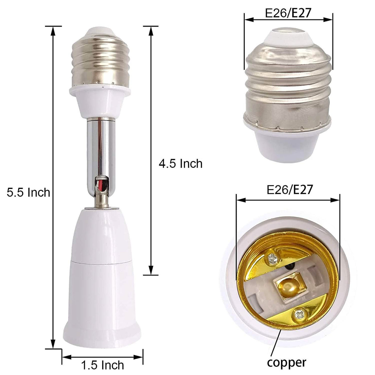 2-Pack: E26/E27 Lamp Holder Extender – TrendyStrollo